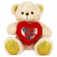 PELUCHE OSO CORAZON BRILLANTE 18CM