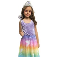 SET DIADEMA VARITA PRINCESA PLATA/LILA