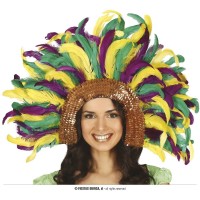 TOCADO ADULTO PLUMAS MULTICOLOR