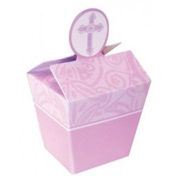 PAQ.24/U CAJA COMUNION C/CRUZ ROSA