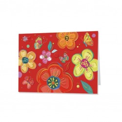 TARJETA TURNOWSKY ROJA FLORES  