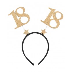 DIADEMA ANTENA N18 ORO GLITTER