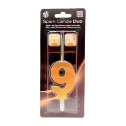   VELA BENGALA DUO FORMA N9 ORO 7CM