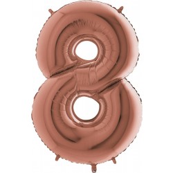   GLOBO 40" FOIL FORMA N8 ROSA OR