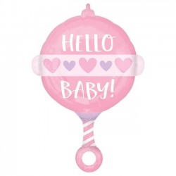 GLOBO 24" FOIL FORMA SONAJERO ROSA