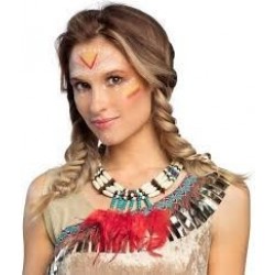 COLLAR INDIA PLUMAS ROJAS