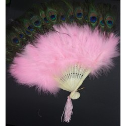 ABANICO PAVO GRAND ROSA