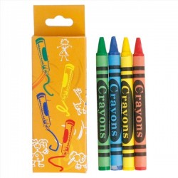 CAJITA 4 LAPICES COLORES CERA 9X3,4X1CM