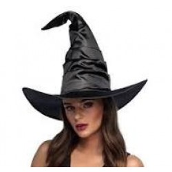 SOMBRERO BRUJA SATEN NEGRO SALINA