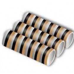 3 ROLLOS SERPENTINA METAL ORO/PLATA/NEGR