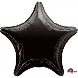   GLOBO 19" FOIL FORMA ESTRELLA NEGR