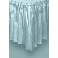  FALDA MESA PLASTICO PLATA 426X73CM