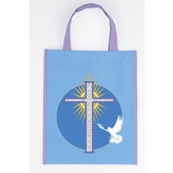 BOLSA C/ASA COMUNION CRUZ PALOMA CELESTE