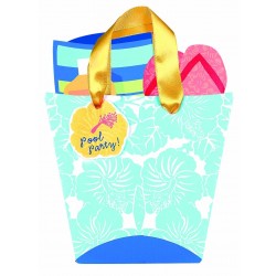 PAQ.8/U INVITACION FORMA BOLSO PLAYA