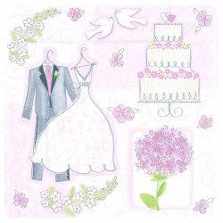 PAQ.8/U PLATO VESTIDO NOVIO ROSA 17,8CM