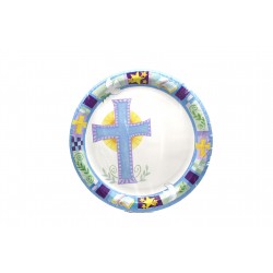 PAQ.25/UPLATO CRUZ SOL AZUL 26CM