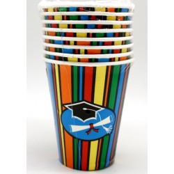 PAQ.8/U VASOS CARTON GRADUACION 266ML