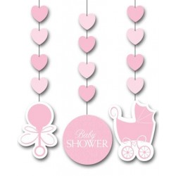 PAQ.3/U TIRAS BAUTIZO BABY SHOWER ROSA