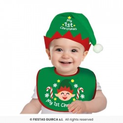SET INFANTIL GORRO BABERO ELFO