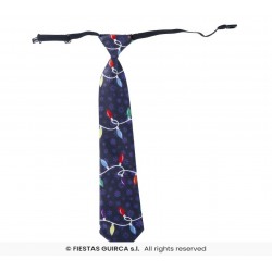 CORBATA AZUL LUCES DE NAVIDAD 45CM