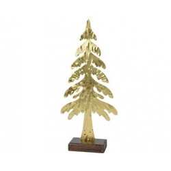 ARBOL NAVIDAD METAL C/BASE MADERA 31,5CM