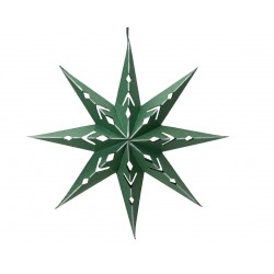 ESTRELLA 6 PUNTAS PAPEL VERDE 20CM