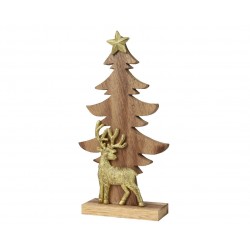 ARBOL NAVIDAD RENO MADERA 28CM
