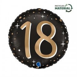 GLOBO 18" FOIL NEGRO N18 CUMPLEAÑOS