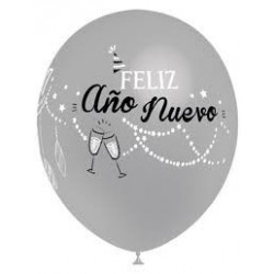 8 GLOBOS 112M9373 PLATA AÑO NUEVO