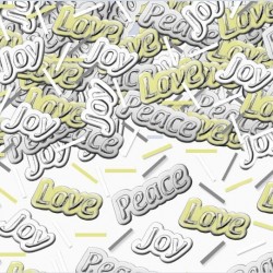 PAQ.CONFETI PEACE BLANCO ORO PLATA