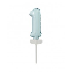 PINCHO TARTA GLOBO N1 AZUL PASTEL 13CM