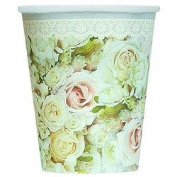 PAQ.8/U VASO CARTON BODA ROSA 270ML