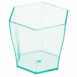 24 VASOS INYECTADO HEXAGONAL VERDE 60ML