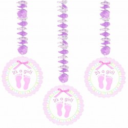PAQ.3/U TIRA ESPIRAL PIE ITS A GIRL ROSA