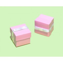 CAJA 12/U MINI CAJA CUADRADA ROSA LAZO