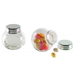 CAJA 12/U BOTE CRISTAL TAPA METAL 5CM