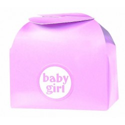KIT 24/UCAJA ADHESIVO REGALO BABY ROSA