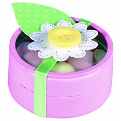 KIT 24/U CAJA REDONDA ROSA C/MARGARITA