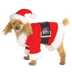 DISFRAZ PERRO PAPA NOEL T-SML