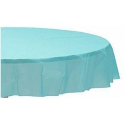 $E MANTEL PLASTICO REDONDO CELESTE 208CM