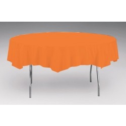   MANTEL PLASTI REDONDO NARANJA 208CM