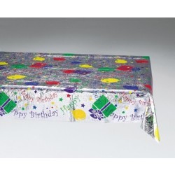 MANTEL PLAST METAL CUMPLEAÑO 137X274CM