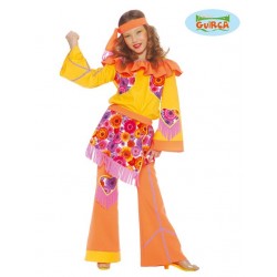 $DDISFRAZ 4A6 AÑOS HIPPIE FLUOR AÑOS