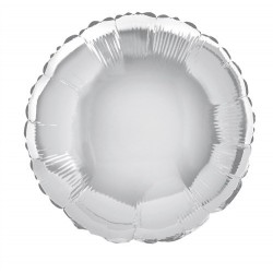   GLOBO 18" FOIL REDONDO PLATA
