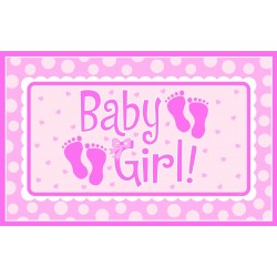 CARTEL PLASTICO GDE BABY GIRL ROSA