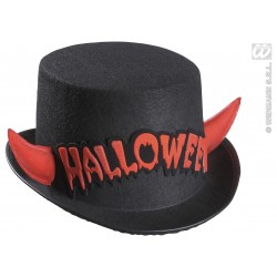 SOMBRERO COPA CUERNOS HALLOWEEN VINILO