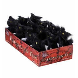   GATO PELUDO NEGRO HALLOWEEN 15CM
