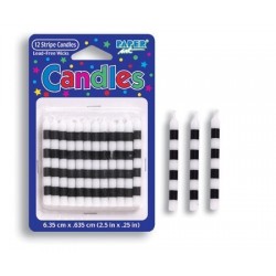 PAQ.12/UVELA CUMPLEAÑO BLANCA RAYA NEGRA