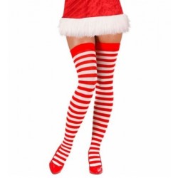 CALCETINES MUSLO T-XL RAYA BLANCO/ROJO