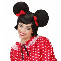 PELUCA RATITA NEGRA LAZO ROJO